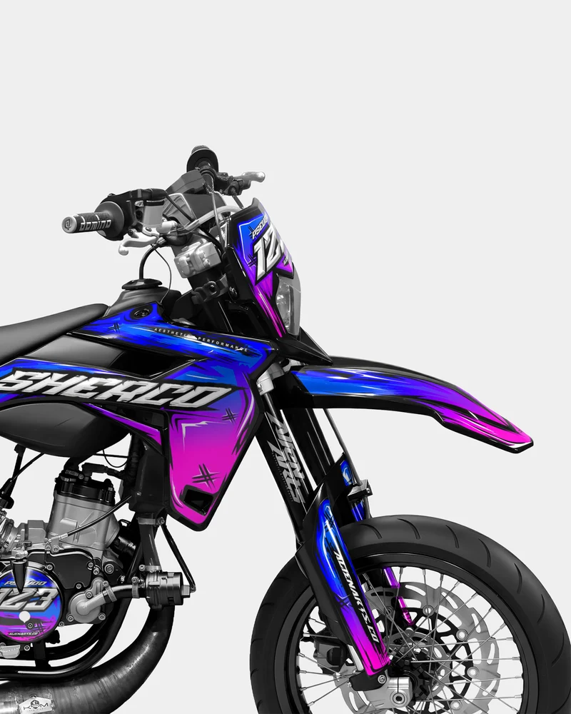 PAVO - Kit deco SHERCO 50cc - Bleu Rose
