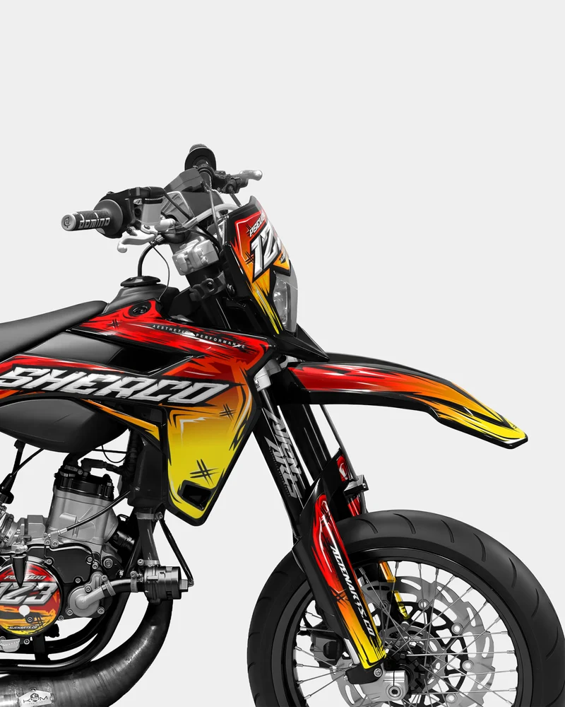 PAVO - Kit deco SHERCO 50cc - Rouge Jaune