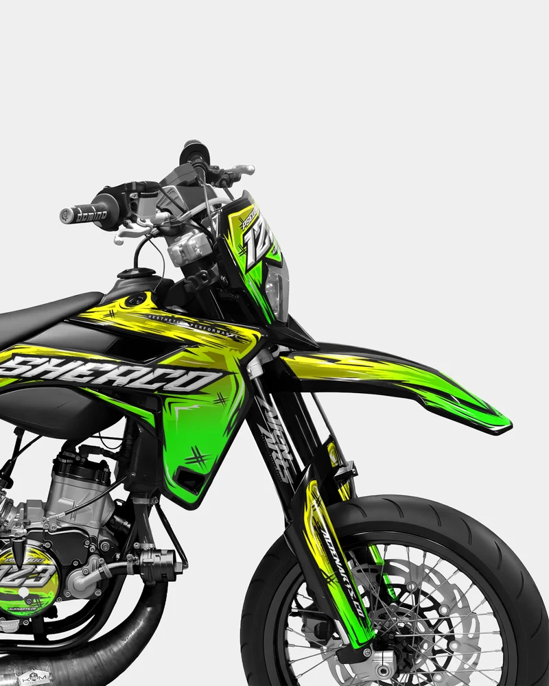 PAVO - Kit deco SHERCO 50cc - Jaune Vert