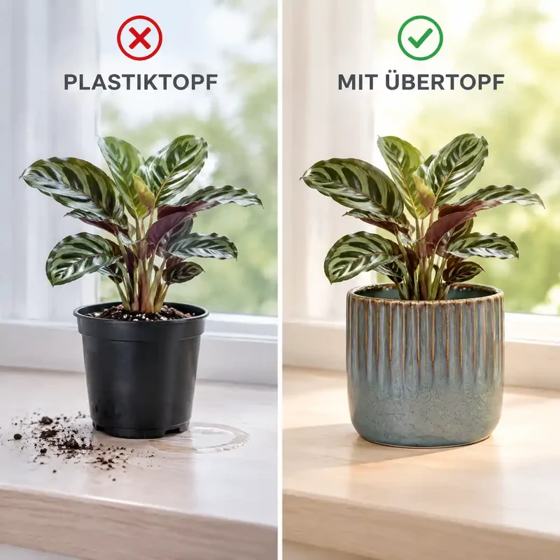 Kleiner Blumentopf aus Keramik – Mini-Übertopf mit Rillen, 3 Farben