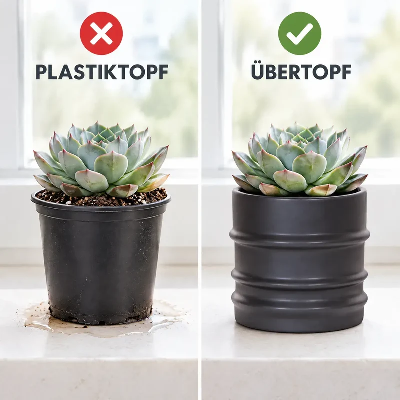 Übertopf schwarz, weiß, grau oder grün – matte Keramik mit Rillen