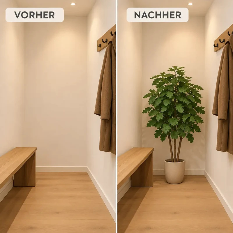 Kunstpflanze groß – künstliche Eiche, 90 cm im Topf