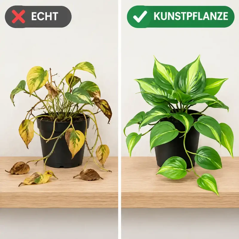 Kunstpflanze klein – künstliche Efeutute, 23 cm im Topf