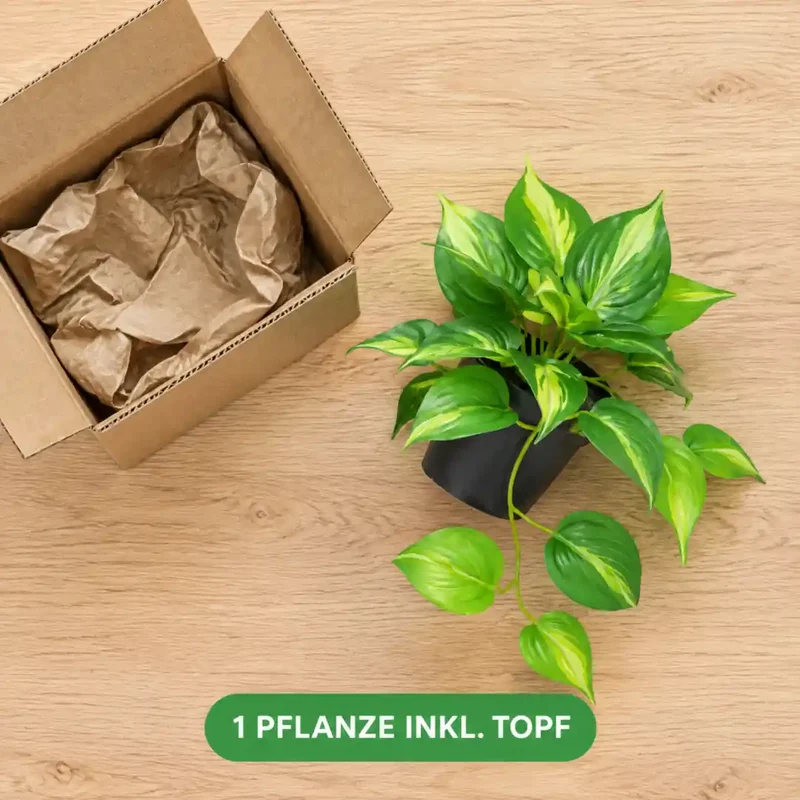 Kunstpflanze klein – künstliche Efeutute, 23 cm im Topf