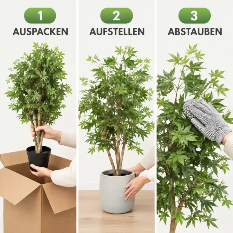 Kunstpflanze groß – künstlicher Japanischer Ahorn, 100 cm im Topf