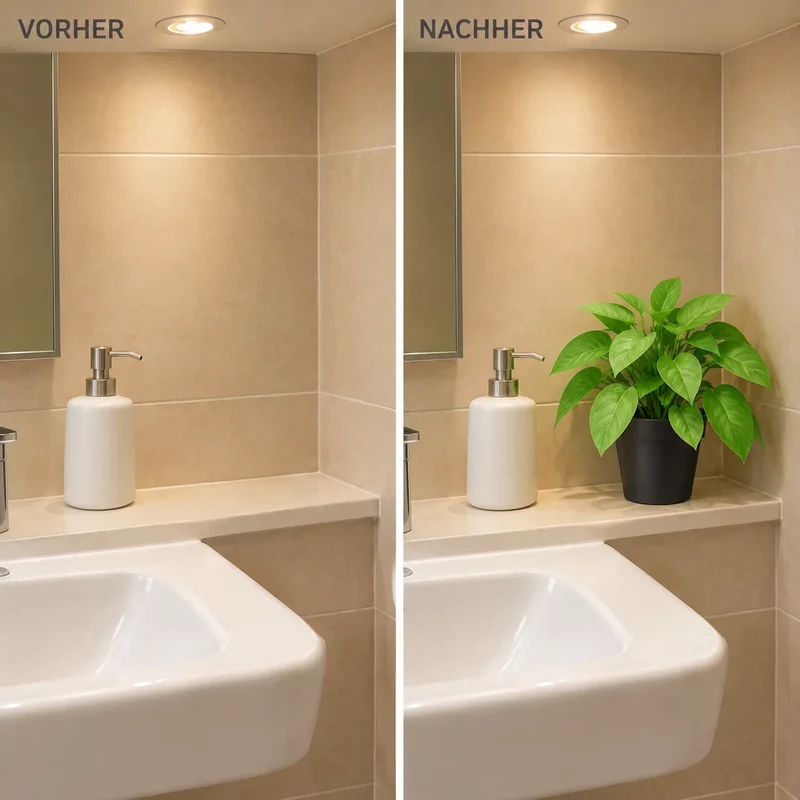 Kunstpflanze klein – künstliche Blattpflanze, 20 cm im Topf
