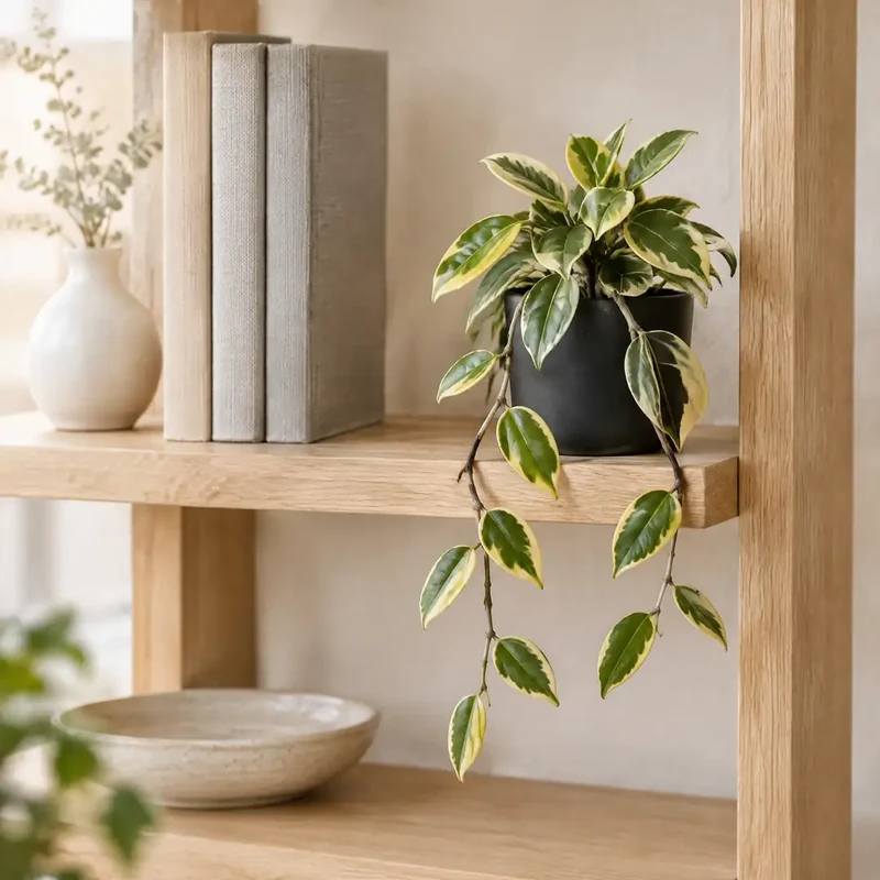 Kunstpflanze klein – künstliche Hängepflanze Hoya, 23 cm im Topf