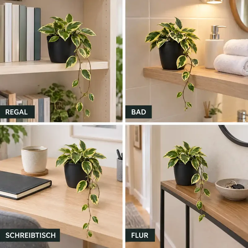 Kunstpflanze klein – künstliche Hängepflanze Hoya, 23 cm im Topf