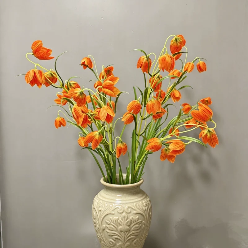 Künstliche Kaiserkrone (Fritillaria), 90 cm, Seidenstoff, weiß-grün, für Zuhause, Hotel, Hochzeit, Schaufensterdekoration