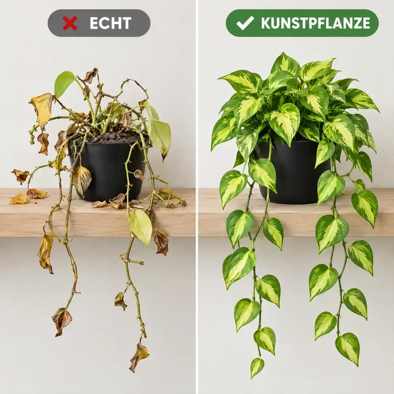 Künstliche Hängepflanze – Efeutute, 37 cm im Topf