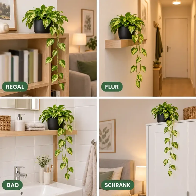 Künstliche Hängepflanze – Efeutute, 37 cm im Topf