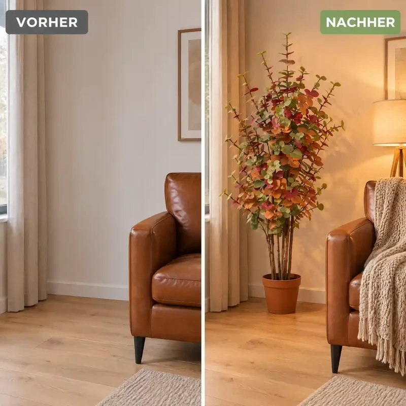 Kunstpflanze groß – künstlicher Eukalyptus, 120 cm im Topf