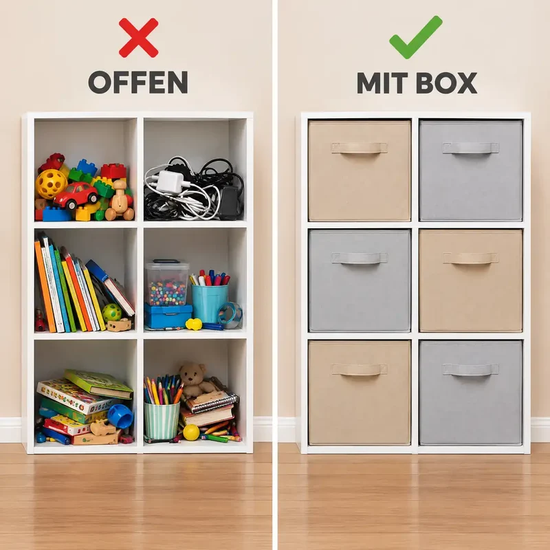 Aufbewahrungsbox Stoff – faltbare Regalbox mit Griff, 1 Stück
