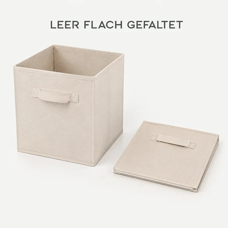 Aufbewahrungsbox Stoff – faltbare Regalbox mit Griff, 1 Stück