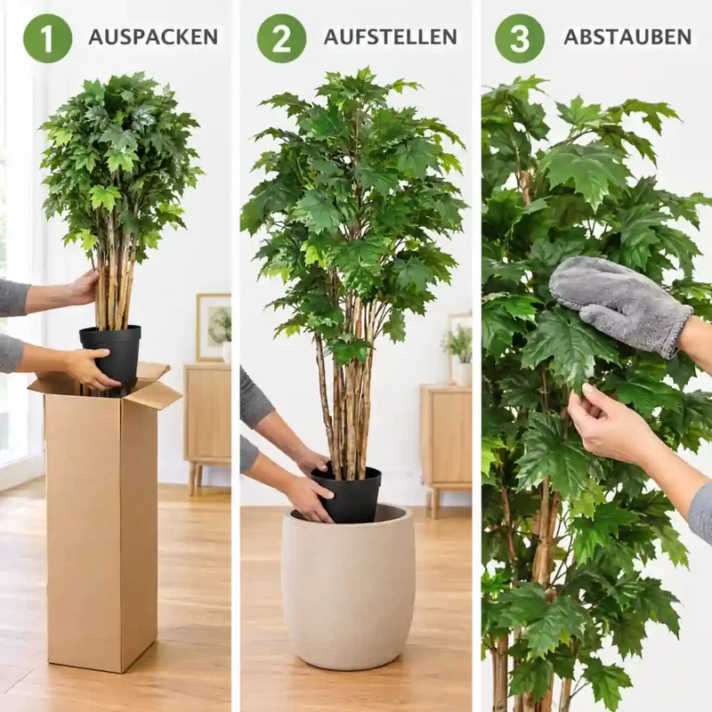 Kunstpflanze groß – künstlicher Ahornbaum, 150 cm im Topf