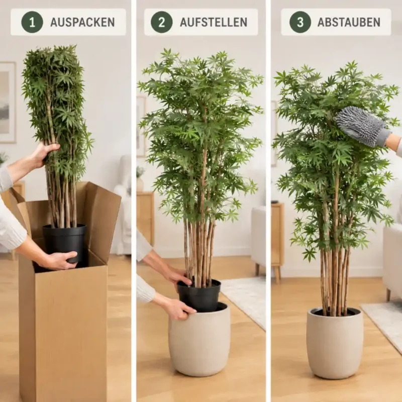 Kunstpflanze groß – künstlicher Japanischer Ahorn, 150 cm im Topf