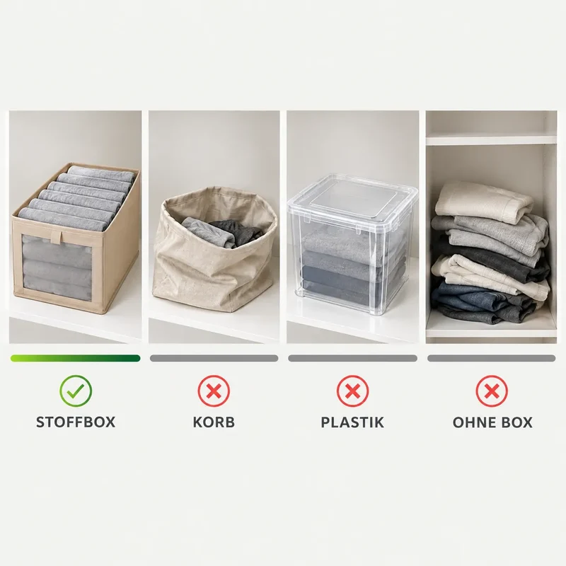 Kleiderschrank Organizer – faltbare Stoffbox mit Sichtfenster