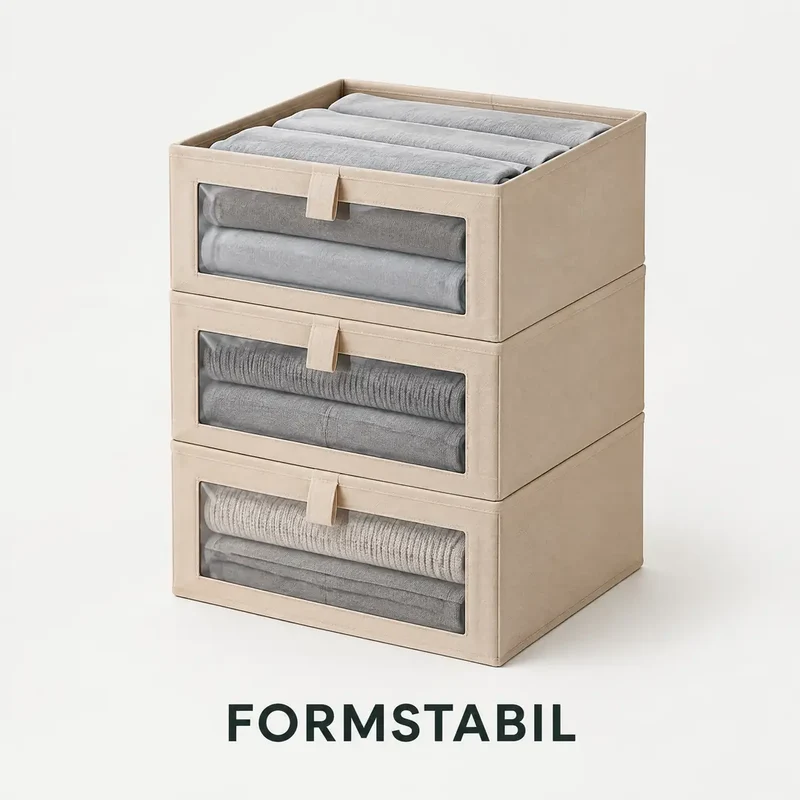 Kleiderschrank Organizer – faltbare Stoffbox mit Sichtfenster