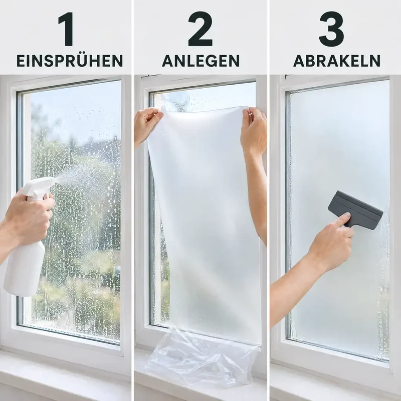Fensterfolie Sichtschutz – statisch haftende Milchglasfolie