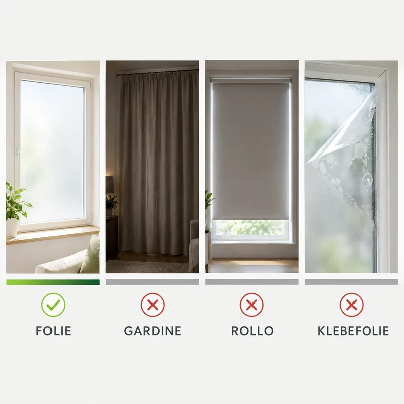 Fensterfolie Sichtschutz – statisch haftende Milchglasfolie