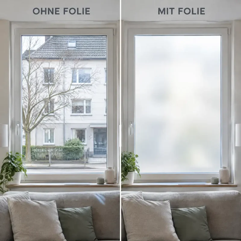 Fensterfolie Sichtschutz – statisch haftende Milchglasfolie