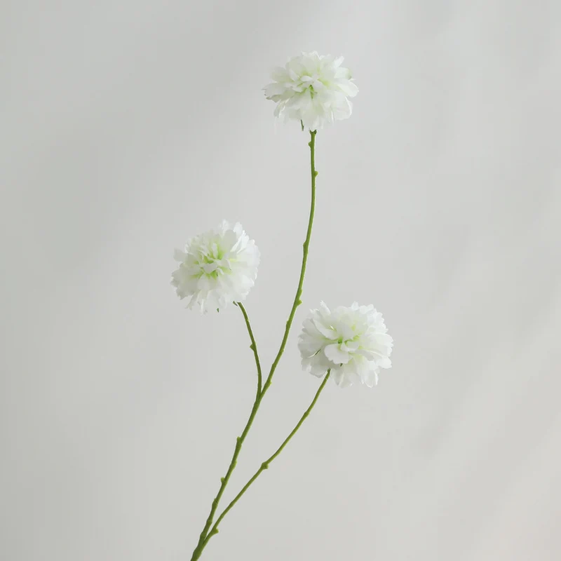 Künstliche Seidenblumen Carnation Busch, 80 cm hoch, 3 Blüten, 8 cm Durchmesser, für Hochzeit, Wohnkulturdeko, Floristik, Eventgestaltung