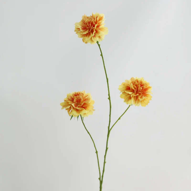 Künstliche Seidenblumen Carnation Busch, 80 cm hoch, 3 Blüten, 8 cm Durchmesser, für Hochzeit, Wohnkulturdeko, Floristik, Eventgestaltung