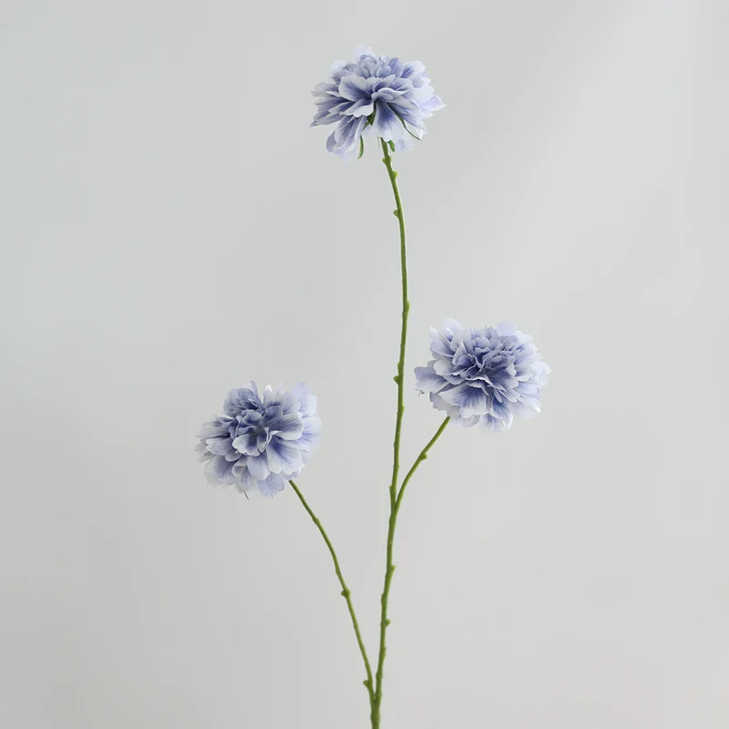 Künstliche Seidenblumen Carnation Busch, 80 cm hoch, 3 Blüten, 8 cm Durchmesser, für Hochzeit, Wohnkulturdeko, Floristik, Eventgestaltung