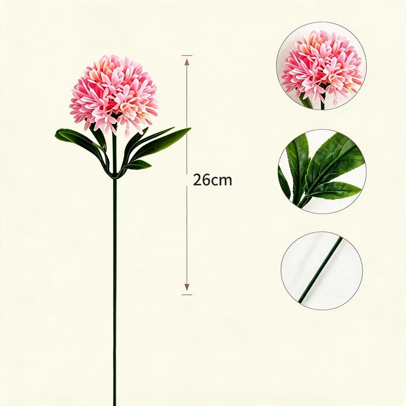 Künstliche Hortensien-Pusteblumen, 26 cm, 10 Stück, für Hochzeitsdekoration und Wohnaccessoires