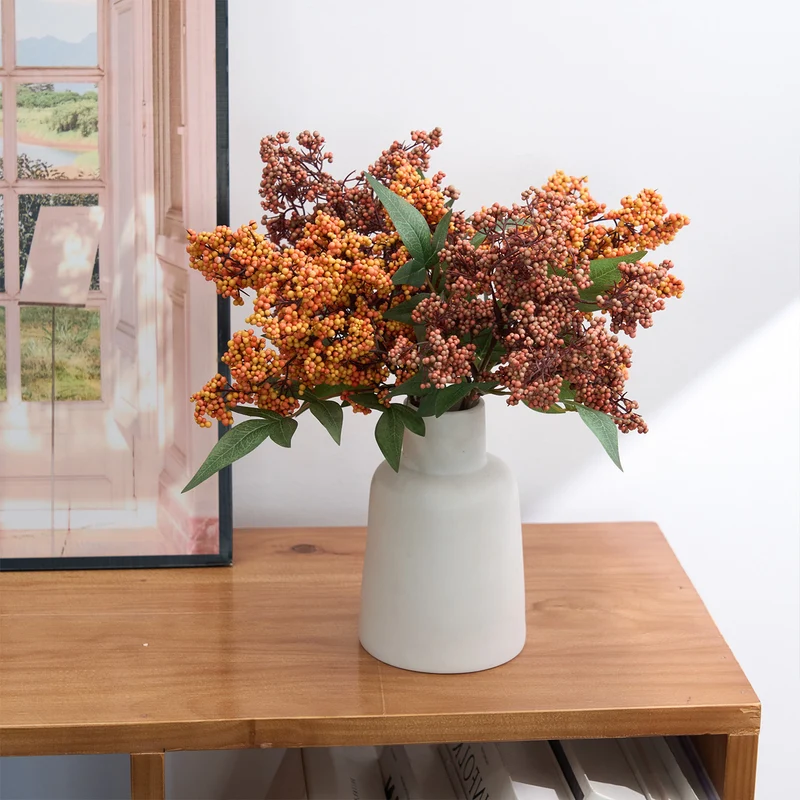 Künstliche Nandina-Beeren, 40 cm, Mischmaterial, Dekoration für Hochzeiten, Trauerfeiern und Einrichtungen
