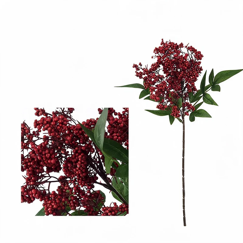Künstliche Nandina-Beeren, 40 cm, Mischmaterial, Dekoration für Hochzeiten, Trauerfeiern und Einrichtungen
