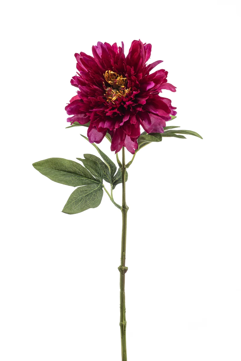 Pfingstrose künstlich 58 cm - 1 Stiel - Fuchsienrot
