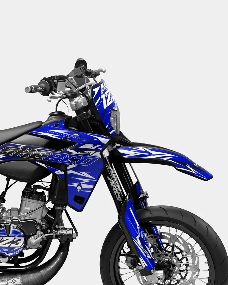 PLUME - Kit deco SHERCO 50cc - Bleu foncé