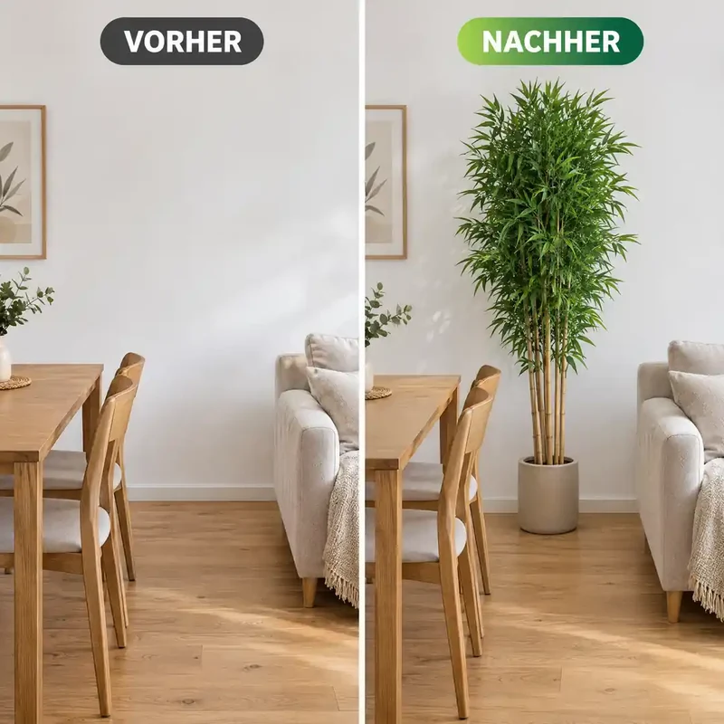 Kunstpflanze groß – künstlicher Bambus, 200 cm im Topf