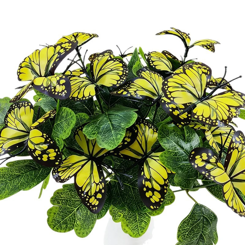 Künstliche Schmetterlingsblumen Büschel – 5 Köpfe, 29 cm, Hochwertige Dekoration für Hochzeit, Trauerfeier, Shop-Deko – Allergikerfreundlich, langlebig