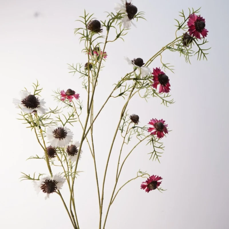 Künstliche Kosmeen Blumenstrauß, Landhausstil, 118 cm Höhe, Seidenstoff, für Hochzeitsdekoration, Tischarrangements, Inneneinrichtung