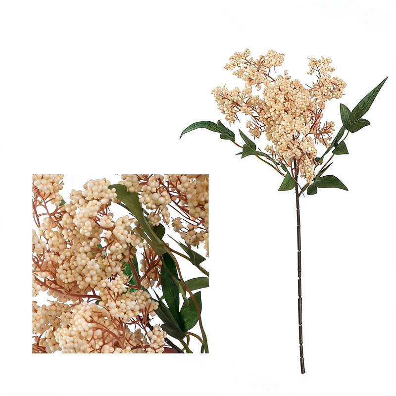 Künstliche Nandina-Beeren, 40 cm, realistischer Busch, für Hochzeitsdeko, Trauerfloristik und Innenraumgestaltung