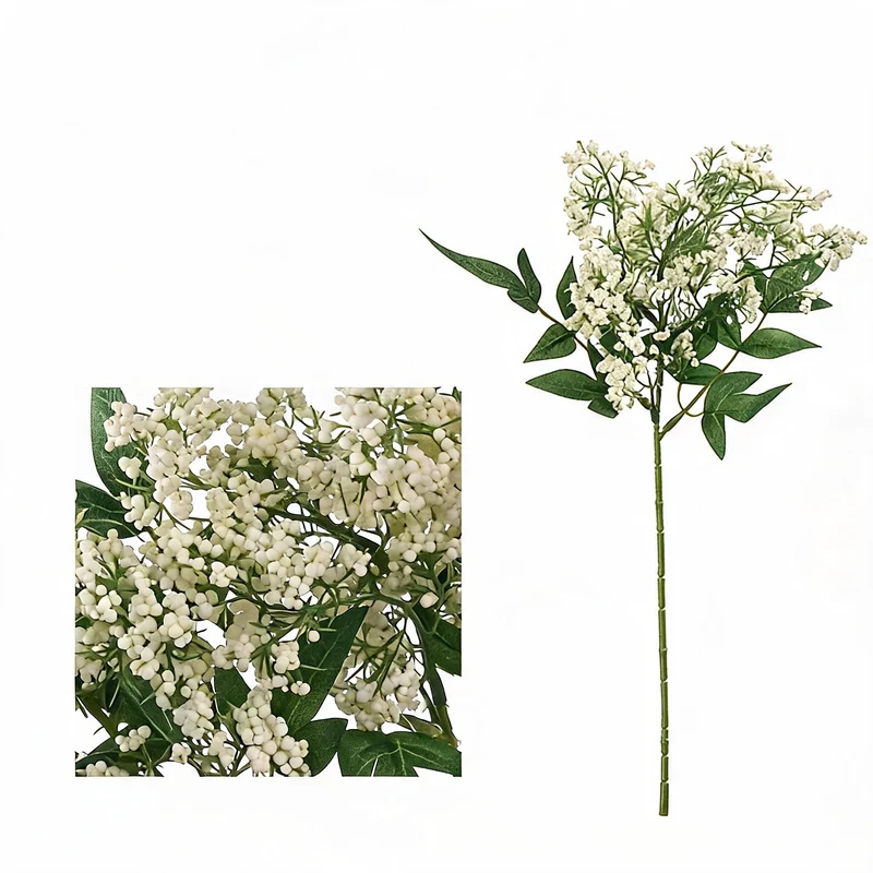 Künstliche Nandina-Beeren, 40 cm, realistischer Busch, für Hochzeitsdeko, Trauerfloristik und Innenraumgestaltung