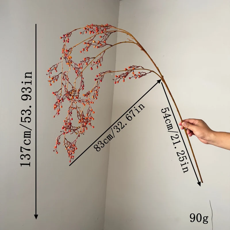 Künstliche Hängepflanze Bergreturn, 137 cm lang, Plastik, rot/orange, für Dekoration Hochzeit Event Ladenlokal