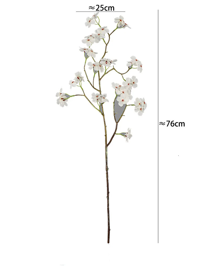Künstliche Birnenblüte Einzelstiel, 76 cm, Seidenstoff, modern, für Hochzeit, Dekoration, Shop, Büro