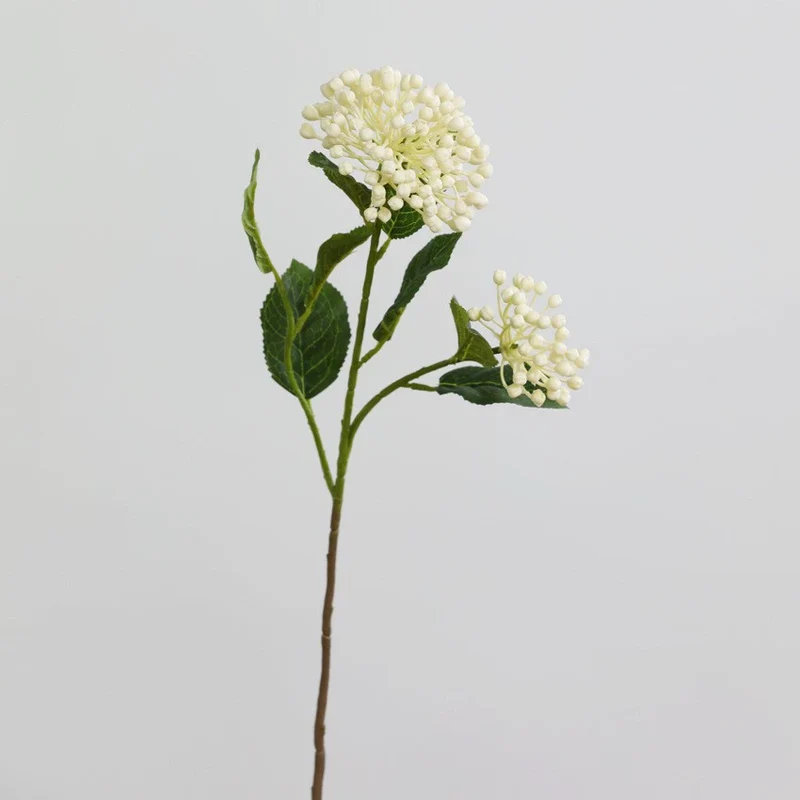 Künstliche Hortensienbeere, Seidenblumen-Deko, 54 cm Stiel, 2 Blüten, 10 cm Durchmesser, für Hochzeit, Shop-Deko, Innenraum