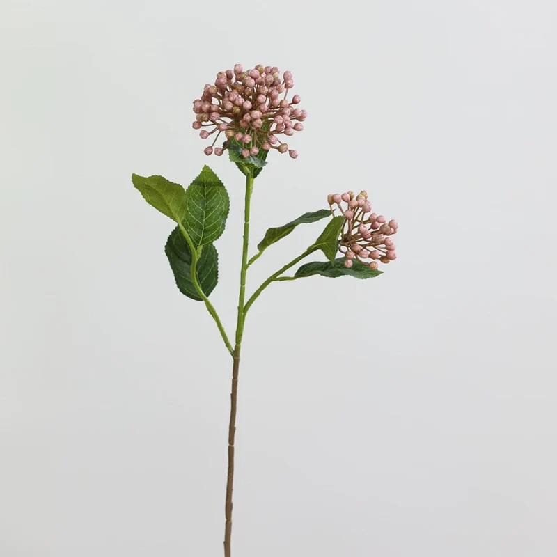 Künstliche Hortensienbeere, Seidenblumen-Deko, 54 cm Stiel, 2 Blüten, 10 cm Durchmesser, für Hochzeit, Shop-Deko, Innenraum
