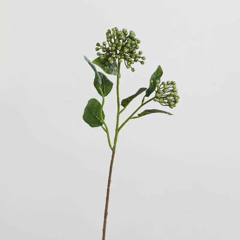 Künstliche Hortensienbeere, Seidenblumen-Deko, 54 cm Stiel, 2 Blüten, 10 cm Durchmesser, für Hochzeit, Shop-Deko, Innenraum
