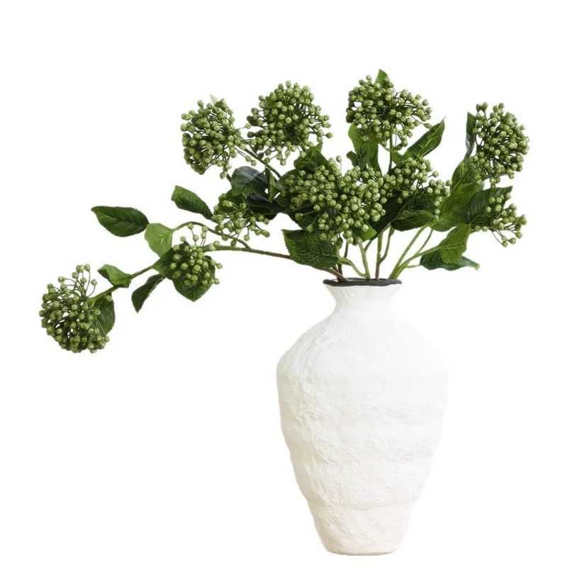 Künstliche Hortensienbeere, Seidenblumen-Deko, 54 cm Stiel, 2 Blüten, 10 cm Durchmesser, für Hochzeit, Shop-Deko, Innenraum