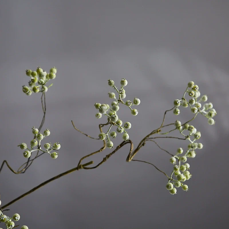 Künstliche Maulsbeere (Morus) Single Stem, 80 cm, weiß-grün, plastik, für Floristik, Hochzeiten, Dekoration