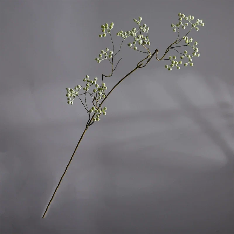 Künstliche Maulsbeere (Morus) Single Stem, 80 cm, weiß-grün, plastik, für Floristik, Hochzeiten, Dekoration