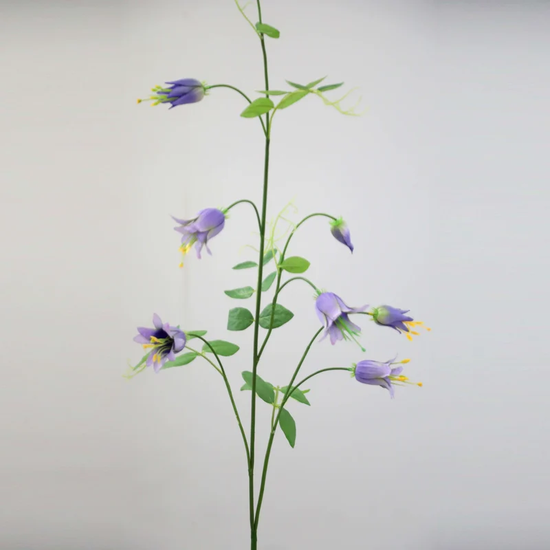 Künstliche Clematis-Blüten, 105 cm, Seidenstoff, Einzelstiel mit 8 Blüten, für Zuhause, Hochzeiten, Geschäftsräume