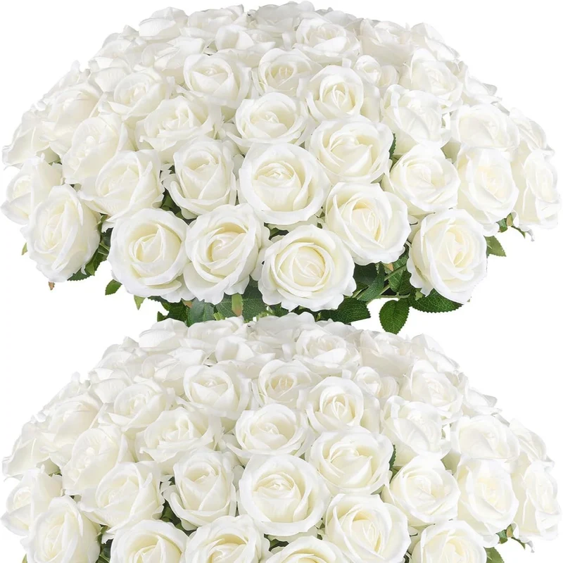 Künstliche Seidenrose Einzelstiel, 50,8 cm, 7 cm BlütenDurchmesser, 10er Pack – Hochwertige Deko für Hochzeit, Innenraum, Festtagsgestaltung