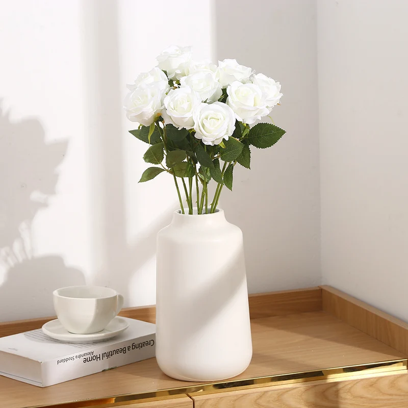 Künstliche Seidenrose Einzelstiel, 50,8 cm, 7 cm BlütenDurchmesser, 10er Pack – Hochwertige Deko für Hochzeit, Innenraum, Festtagsgestaltung