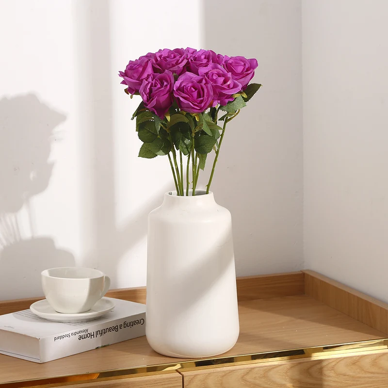 Künstliche Seidenrose Einzelstiel, 50,8 cm, 7 cm BlütenDurchmesser, 10er Pack – Hochwertige Deko für Hochzeit, Innenraum, Festtagsgestaltung